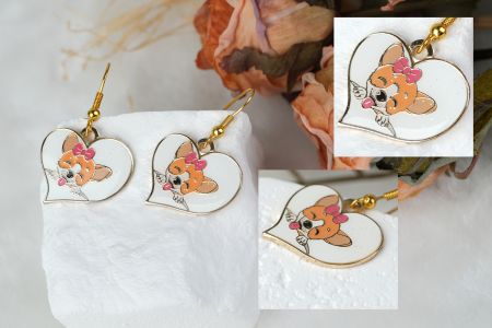 עגילי לב תלויים קלים, מבריקים ונגישים